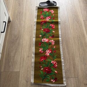 large Vintage Floral Needlepoint